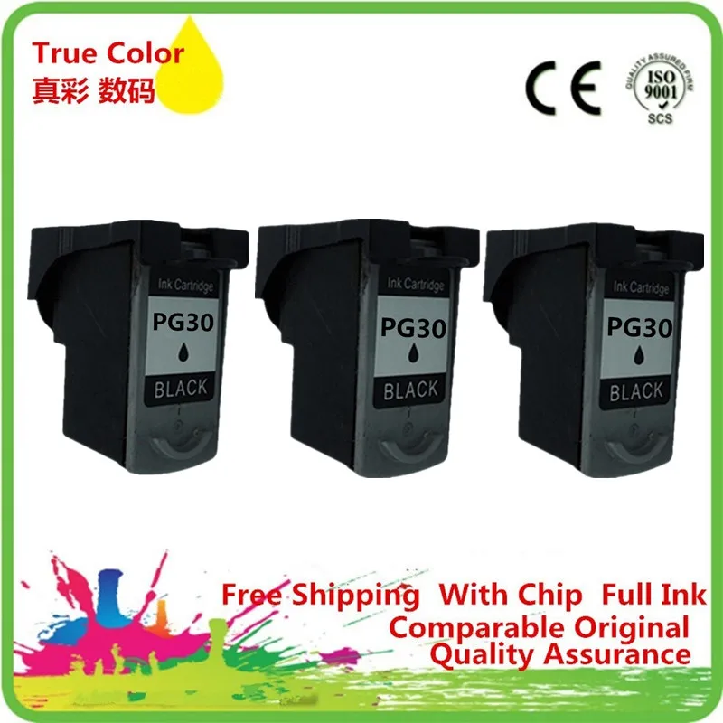 3BK Чернильный картридж для принтера тонер для Canon PG-30 PG 30 PG30 PG-30XL XL BK PG30XL PG-30BK Pixma IP1800 IP2600 MP140 MP210 MP470 MX300 - Цвет: 3BK