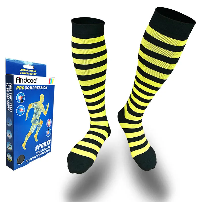 FINDCOOL медицинская поддержка гетры носки для варикозного расширения вен Компрессионные носки обертывание Утягивающие колготки для мужчин и женщин - Цвет: Yellow