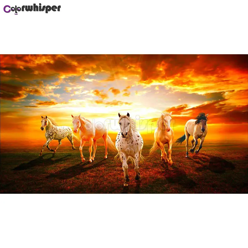 الماس اللوحة الكامل مربع/جولة الحفر الحيوانات الأرجواني سريعة الحصان تشغيل سباق 5D ألماس اللوحة التطريز فسيفساء 021XP