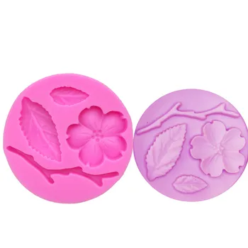 

M942 Flower Plum blossom 3D Cake Border Silicone Mold Fondant Cake Decorating Tools Gumpaste Chocolate tools