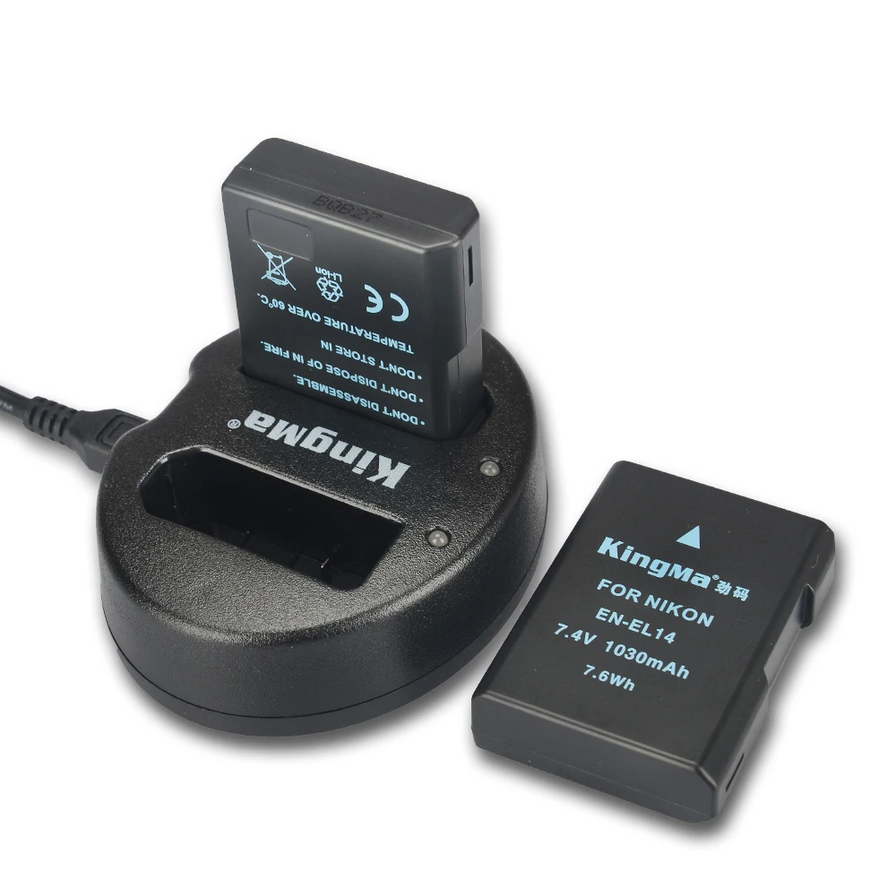 KingMa EN-EL14A EN-EL14 ENEL14 Батарея+ Dual USB Зарядное устройство для Nikon D5200 D3100 D3200 D5100 P7000 P7100 MH-24 D3300 D3400 D3500