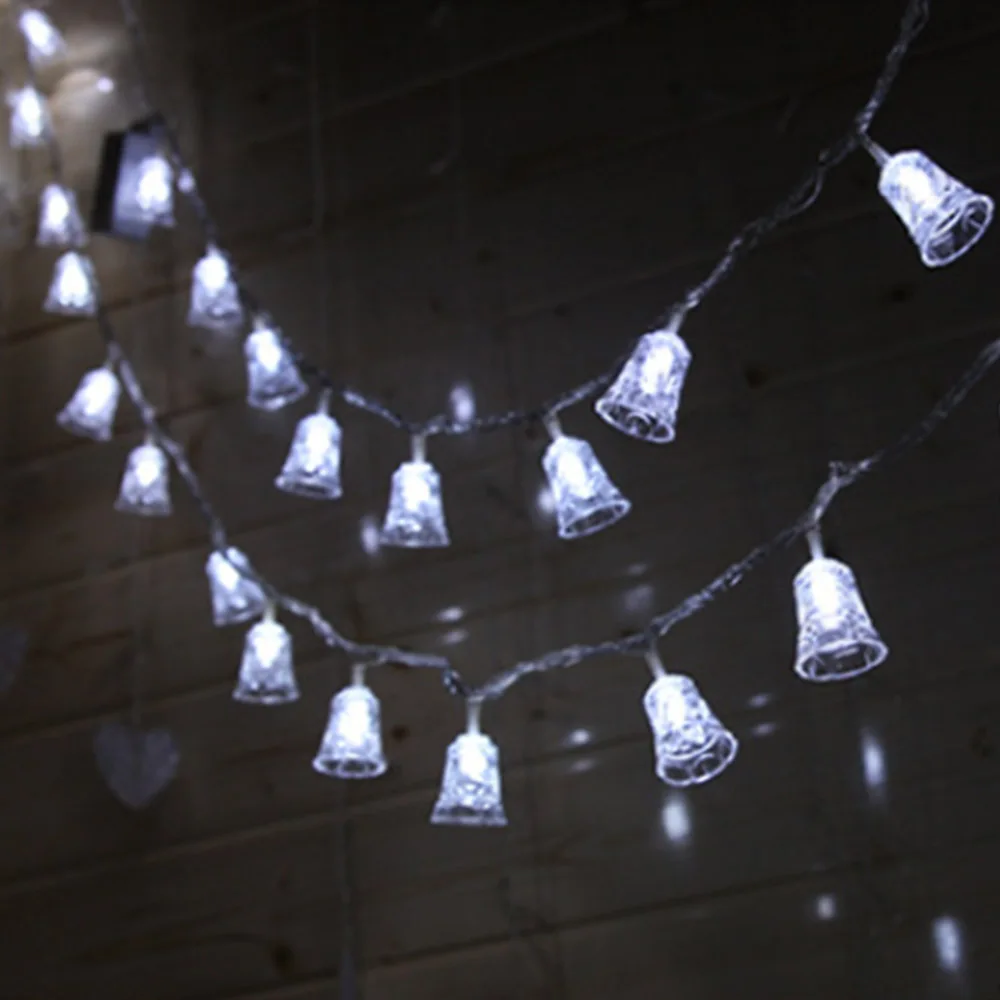 Рождественские огни наружные 10 м 100 светодиодов Jingle Bells сказочные гирлянды свет 6