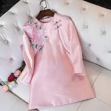 Весеннее Новое винтажное пальто в китайском стиле женская розовая элегантная верхняя одежда изысканная вышивка тонкая Улучшенная женская повседневная куртка s m l