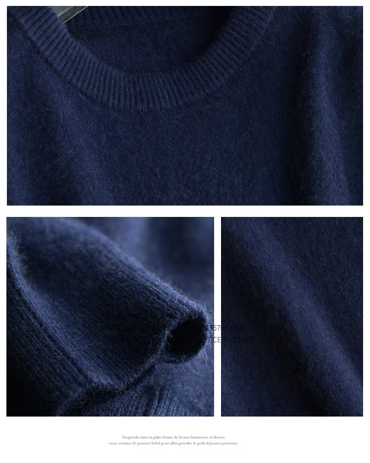 Акция продаж Новинка зимы бренд для мужчин с круглым вырезом 100 норки кашемировый свитер Половина Водолазка пуловер человек Рождество masculina