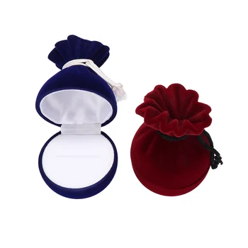 

1 Pcs Pomegranate Flower Pattern Ring Storage Box Creative Jewelry Case Fashion High Quality Velvet Jewelry Carrying Cases
