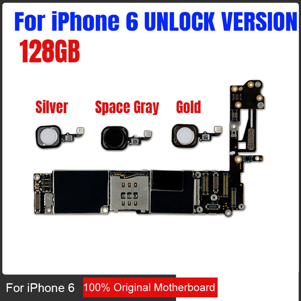 

128gb Original unlocked for iphone 6 Motherboard without / with Touch ID,for iphone 6 4.7 motherboard with Chips icloud remove