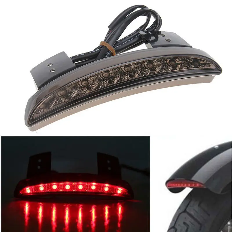 

Smoke Lens Chopped Fender Edge Motorcycle 8 LED RED Stop Running Brake Rear Tail Light for Harley Touring Sportster XL 883 1200