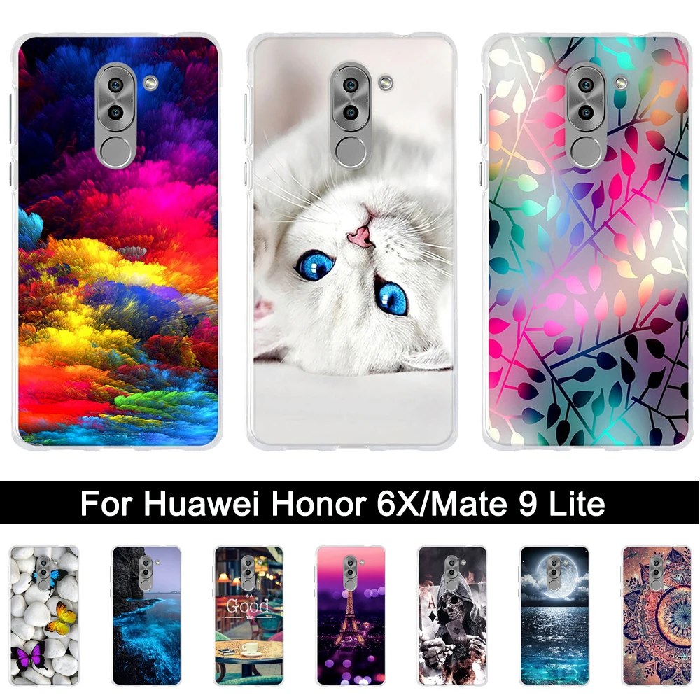 

Case For Huawei Honor 6X Case Back Silicone Cover for Huawei GR5 2017 Cover Soft TPU Phone Shells for Huawei Mate 9 Lite Fundas