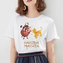 Hakuna Matata рубашка Женская Harajuku Ullzang винтажная кавайная футболка Femme Homme летняя футболка Модный Топ Футболка женская футболка