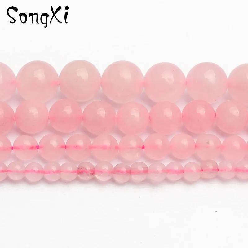 

Natural Pink Rose Quartzs Smooth Round Beads for Jewelry Making DIY Necklace Bracelet Pick Size 4/6/8/10/12 Wholesale Bead