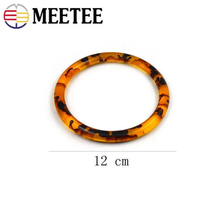 Meetee 2 шт 12 см резиновые акриловые ручки для сумок с круглым кольцом пряжки сделай