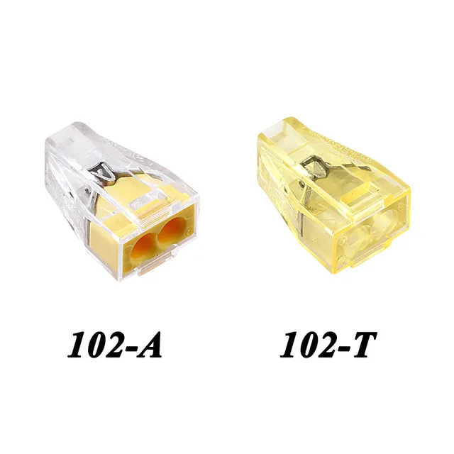 

10/20PCS PCT-102 773-102 Push wire connector,2pin Push-in conductor terminal block Transparent cable 2 connector