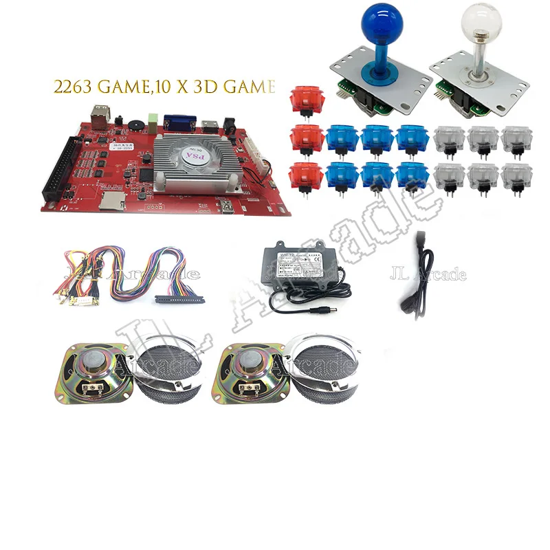 

2Player DIY Arcade Console Kit 3D Pandora 7 2263 in 1 game board 5Pin joystick No LED Copy SANWA Clear Push Button for Machine