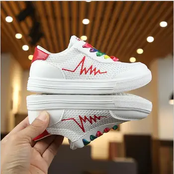 

2019 Summer Mesh White Kids Sneakers Boys Shoes Children Casual Shoes Fashion Sneakers Shoes for Girls Plus Board Shoes