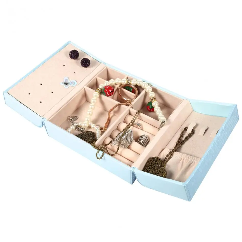 

Butterfly Shape Jewelry Box PU Large Capacity Ring Necklace Bracelet Storage Case Earrings Watch Brooch Travel Storage Organizer