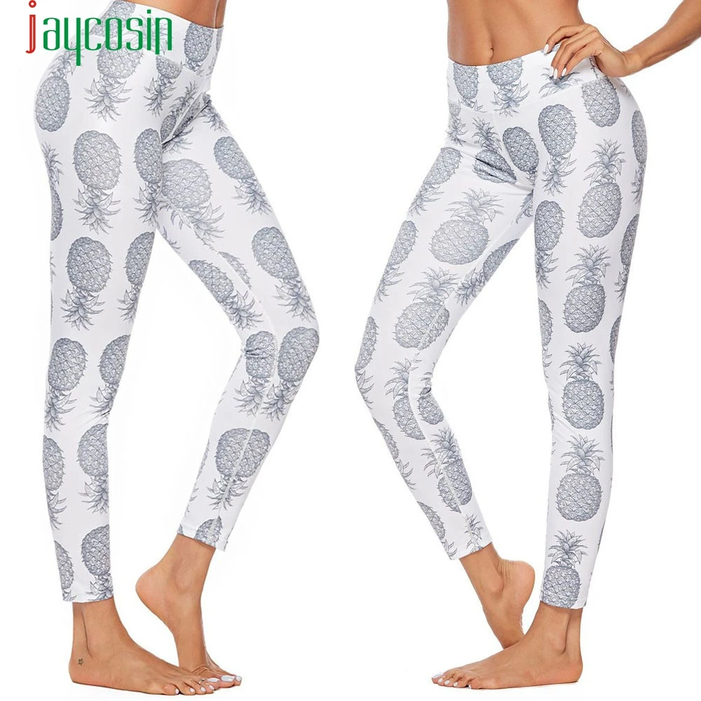 

JAYCOSIN 2019 Leggings Women Workout Out Leggings Pineapple Print Fitness Sports Gym Running Athletic Hip-up Pants A#