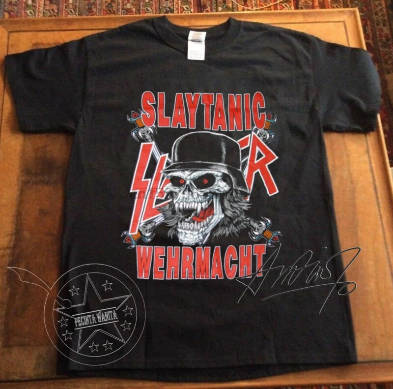 

Vintage Slayer Slaytanic Wehrmacht t-shirt World Sacrifice tour 1989 REPRINT