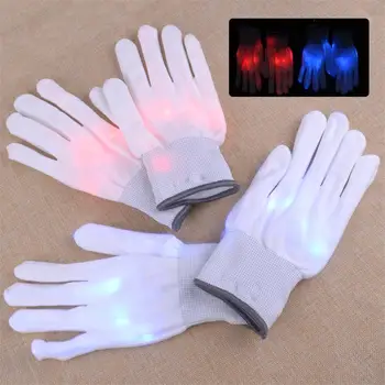

1 pair Christmas Halloween Stage Show Light Up EDC LED Glow Gloves Glowing Gloves Flash Finger Rave Dancing Club Party