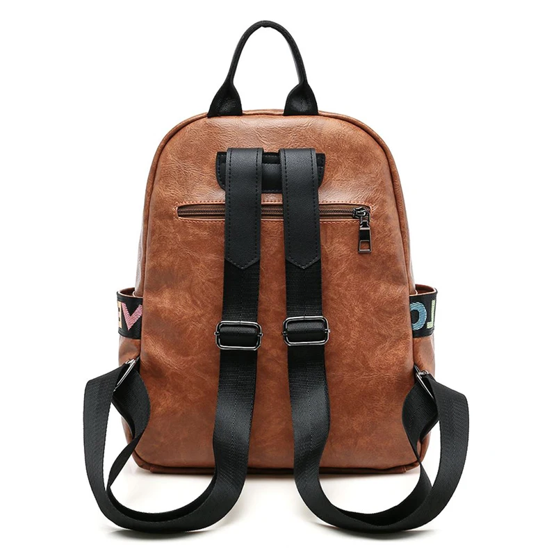 Женские высококачественные школьные рюкзаки, винтажный Повседневный стильный рюкзак из искусственной кожи, дорожная сумка, простой женский ретро рюкзак
