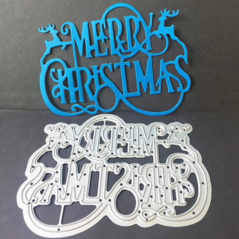 Merry Christmas Cutting Dies Scrapbook Cardmetal Embossing Stencil Cut