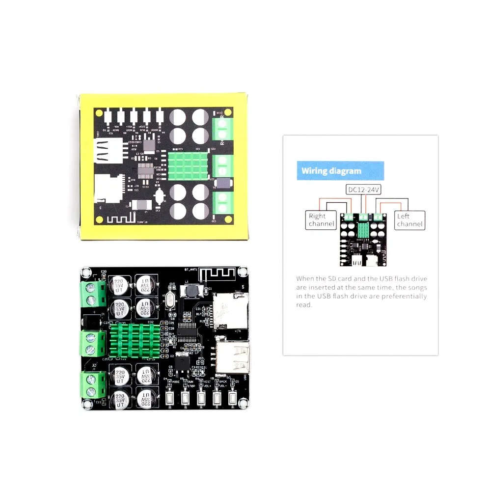 TPA3116D2 XH-M422 DC12-24V 50 Вт+ 50 Вт Bluetooth 4,0 Плата усилителя TPA3116 с Bluetooth U диск TF карта плеер VHM-302