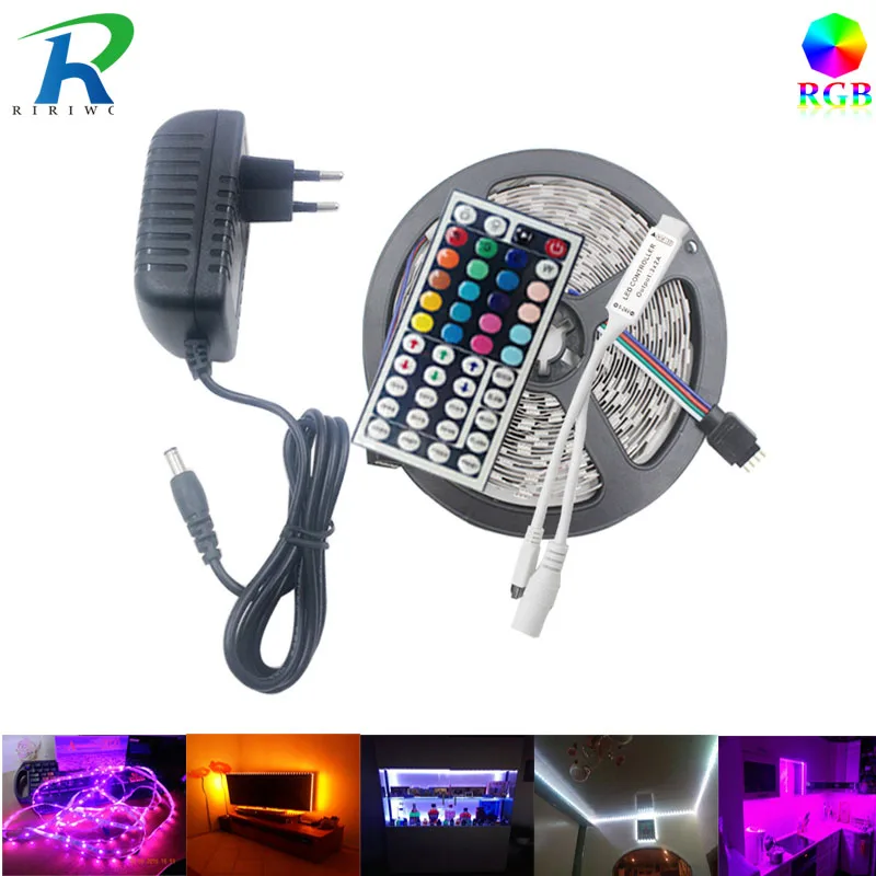 RiRi won SMD5050 RGB Светодиодная лента светильник та Диодная 220 В водонепроницаемый