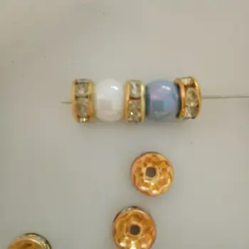 

500ocs 8mm plastic Resin Rhinestone Beaded Isolated Fixed beads Bracelets Necklace Accessories diy Jewelry findings Connection