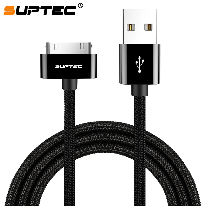 USB-кабель SUPTEC для iPhone 4 4S нейлоновый плетеный провод 30-контактный зарядный кабель