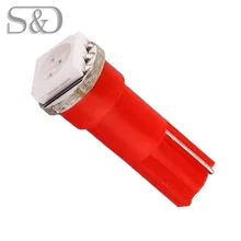 T5 1 SMD красный светодиодный светильник на приборной панели, лампочка для автомобиля, 74 тире, светодиодный светильник для салона автомобиля, автомобильный светильник, источник для парковки, 12 В