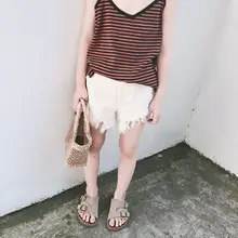 Новые летние джинсовые шорты для маленьких девочек, джинсы Рваные Короткие штаны с дырками для девочек, детская одежда шорты для девочек джинсовые штаны для малышей, брюки