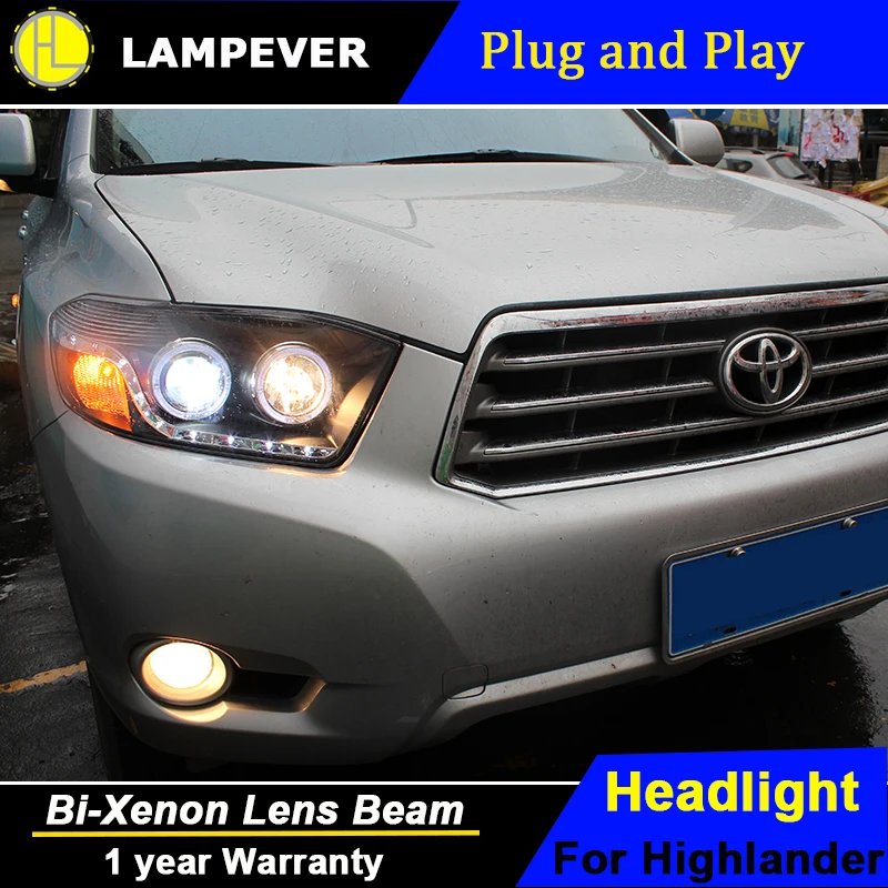 Lampever For Toyota Highlander headlights DRL 2009 2011For Highlander