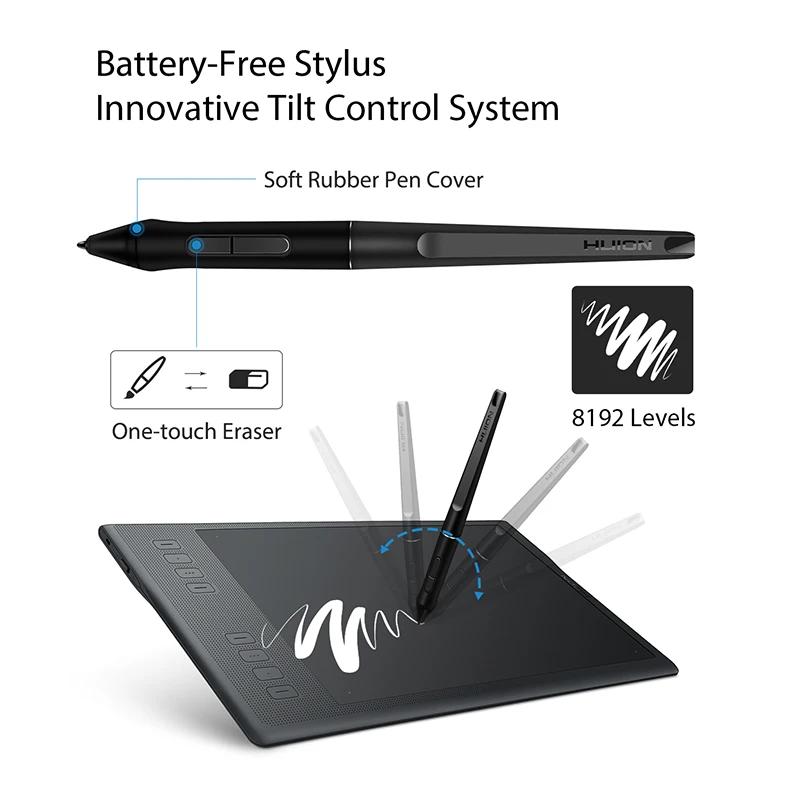  HUION INSPIROY Q11K V2 inalámbrico Digita Pen Tablet sin batería diseñado para dibujar tabletas de 