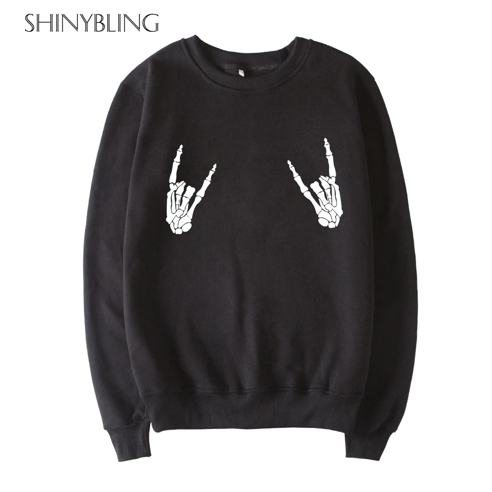 Hip Hop Rock Skull Print Sweatshirt Men's Autumn Winter