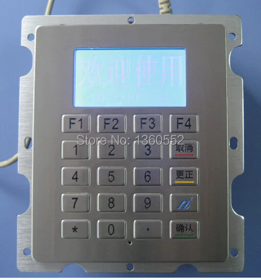 

Metal Keypad With LCM Display, Stainless steel digit keyboard with LCM Cutout for outdoor gas station,CNG dispenser, LNG machine