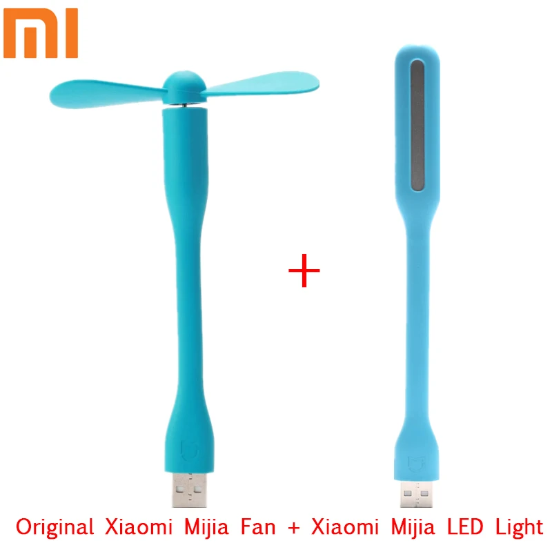 

Original Xiaomi Mijia USB Fan Flexible Portable Mini Fan + USB LED Light Lamp Enhanced Version For Xiaomi Power Bank Computer