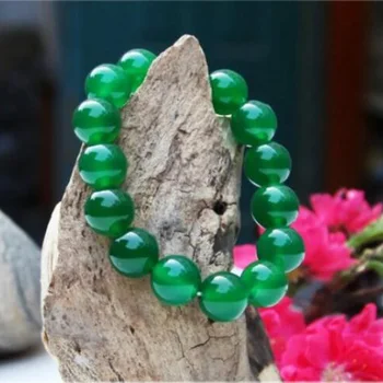 

Pure natural hot-selling Green Agate chalcedony Bracelet Buddhist jewelry couples men and women jewelry bracelet
