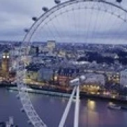 Ferris wheel in a city  Millennium Wheel  London  England Poster Print (18 x 6)
