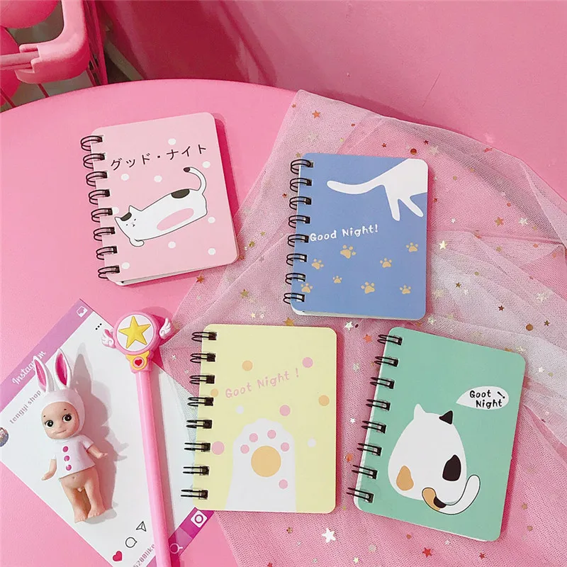 

Kawaii Cartoon Notebook With a Small Fresh Coil Soft Notepad portable diary book planners Office stationery Students Gift