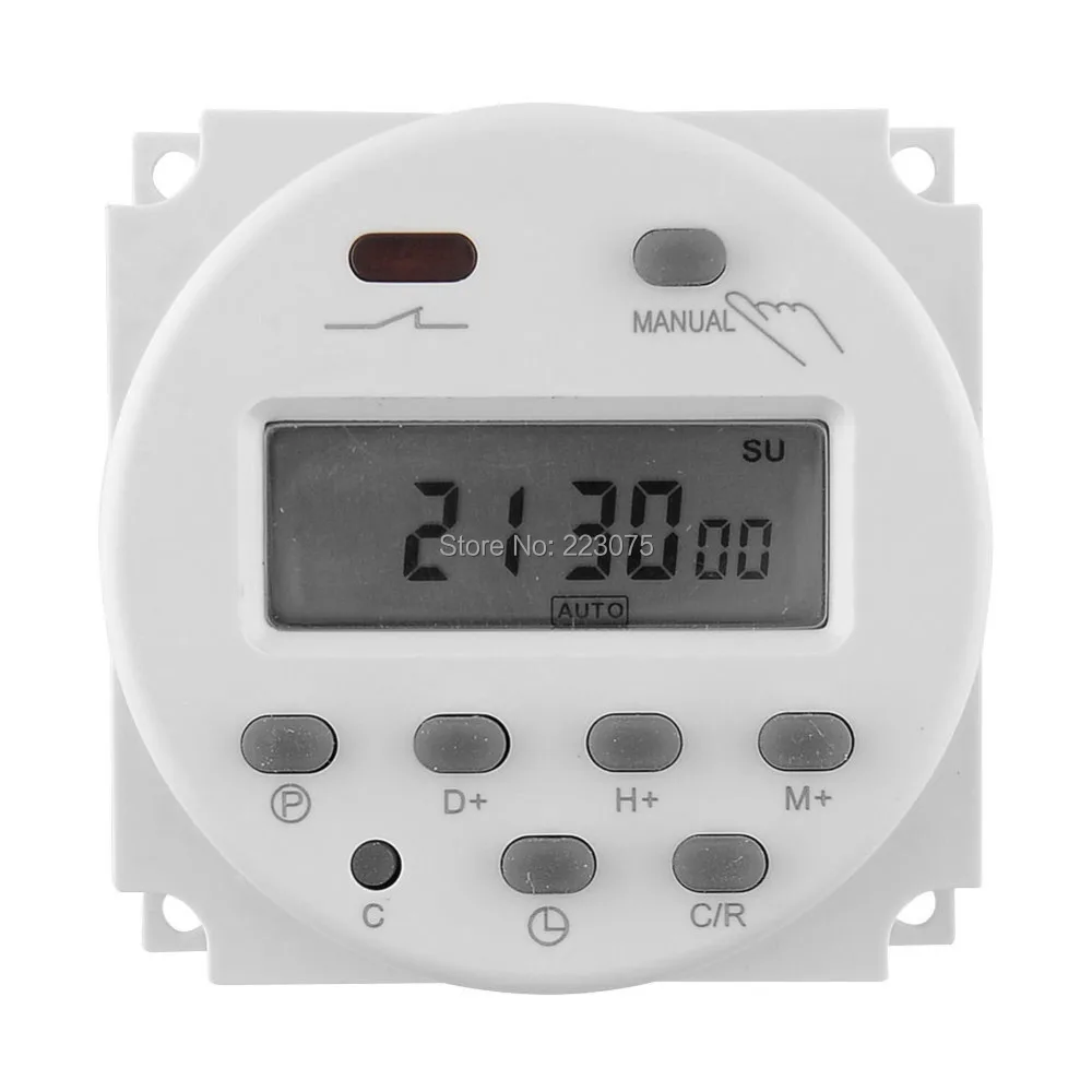 

Free shipping AC 110V Digital LCD Power Programmable Timer Time switch Relay 16A