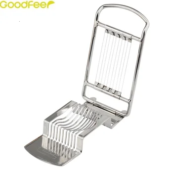 

Goodfeer Stainless Steel Boiled Egg Cutter Durable in Use Egg Slicer Manual Control Cutting Tools Useful Kitchen Accessories