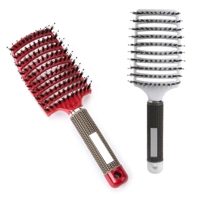 

2017 Bristle Nylon Hairbrush Comb Hair Comb Salon Hairdressing Scalp Massager Styling Tools Elegant Plastic Arched Comb 2017 NEW