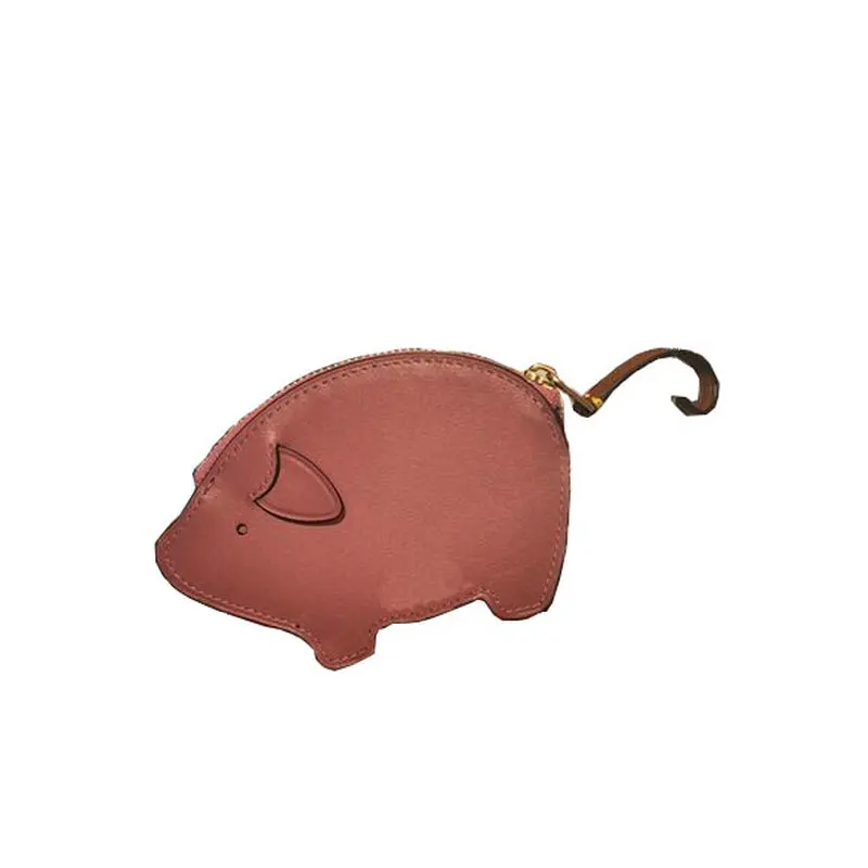 

Trong Genuine leather handmade cute pig coin purse girl's mini piggy card holder women's shaped bag wallet with funny tail