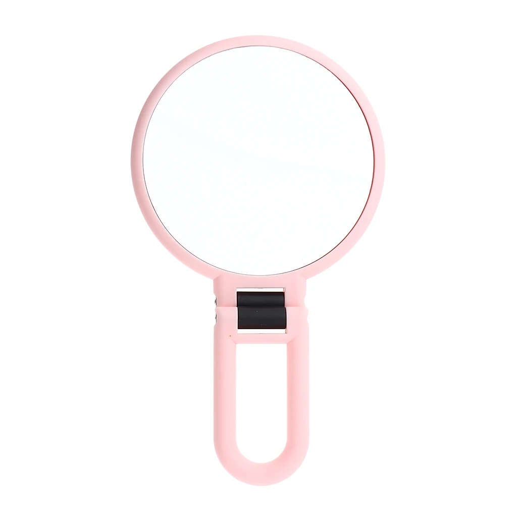 

Pink Dual Sided Elegant HD Make Up Mirrors Perfect for Purse Travel 5X/10X Magnifying Mirror and Normal Mirror
