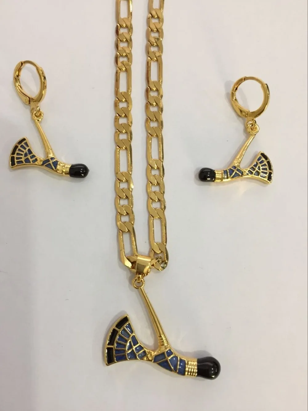 handmade crystal axe Pendan Necklaces Earrings Gold bag blium Jewellery Set Papua New Guinea Wedding party women girls gifts | Украшения и