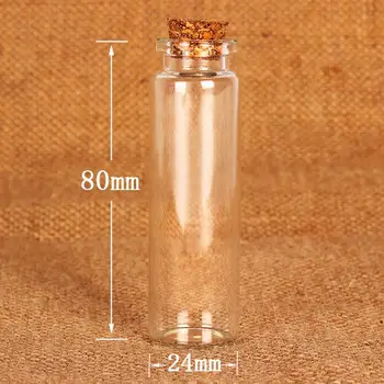 

Free shipping 10pcs 30ml test tube bottle drift bottles Wishing bottle Vial 24 * 80mm cork bottles