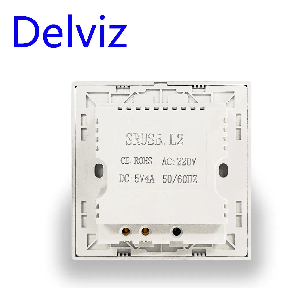 Delviz настенная розетка usb зарядное устройство, с украшением в виде кристаллов панель 4 отверстие 3A usb 5 V, 86 мм* 86 мм квадратный сотовый телефон розетка панели зарядного разъема usb