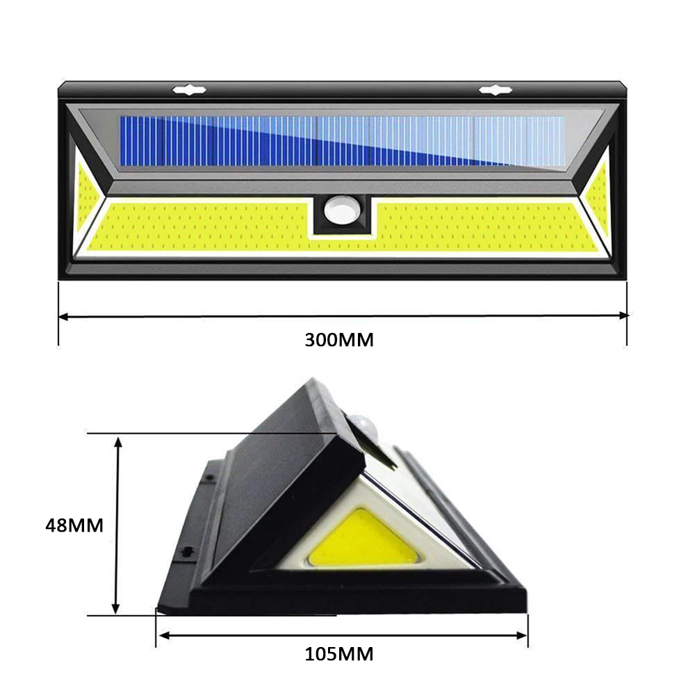 1000LM 180LED COB Солнечный настенный светильник Открытый сад Безопасность лампы движения сенсор беспроводной водостойкий для гаража задний двор