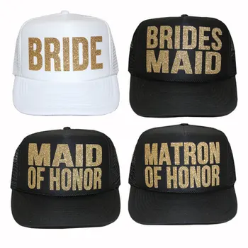 

personalized wedding bridesmaid Matron Maid of honor Bachelorette Mesh Trucker Snapback trucker hats caps party favors