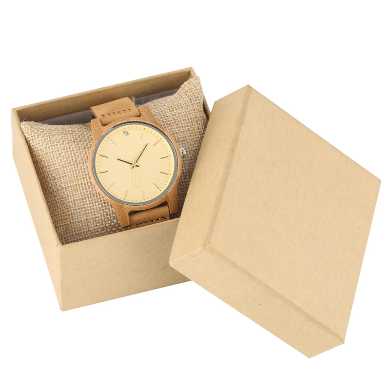 Женские часы из бамбукового дерева с кристаллами и бриллиантами, уникальные женские модели, повседневные часы, кожа, кварцевые наручные часы Relogio Feminino - Цвет: watch with box