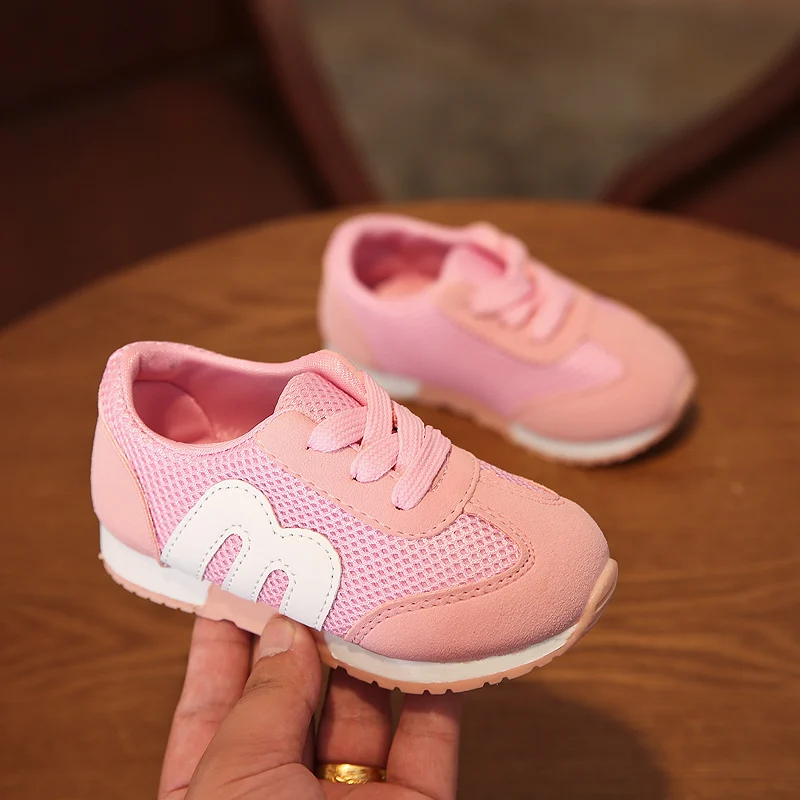 Children Sneakers New Spring Summer Kids Shoes Boys Fashion Mesh Sport Baby Girls Lace-up Shoes Breathable Shoes Size 21-30